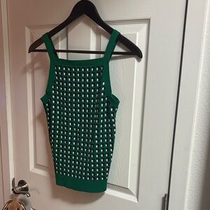 J. Crew Green Cut-Out Tank Top